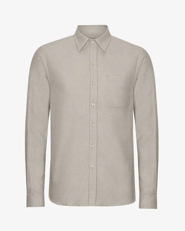 Men Organic Flannel Shirt 8211 Cloudy Grey Shirts Colorfulstandard