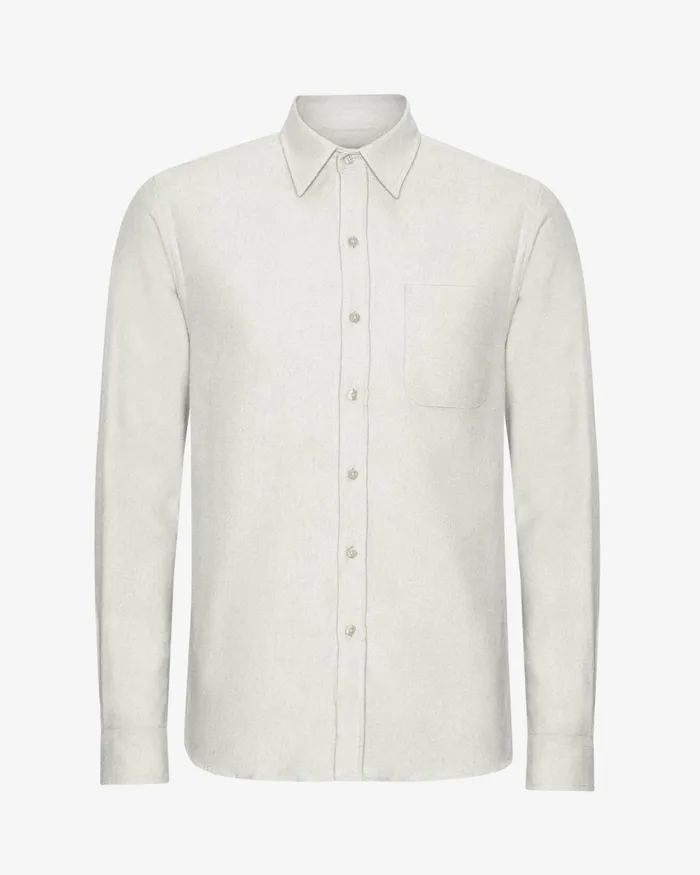Men Organic Flannel Shirt Limestone Grey Colorful Standard Shirts