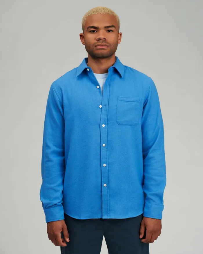 Men Organic Flannel Shirt Limestone Grey Colorful Standard Shirts