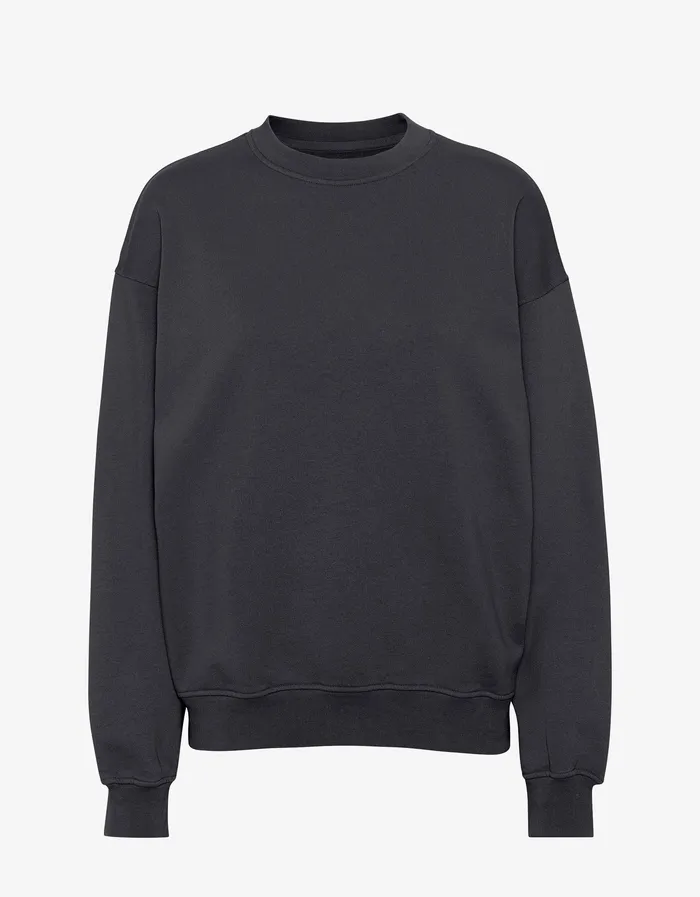 Men Organic Oversized Crew 8211 Lava Grey Crewneck Sweatshirts Colorfulstandard