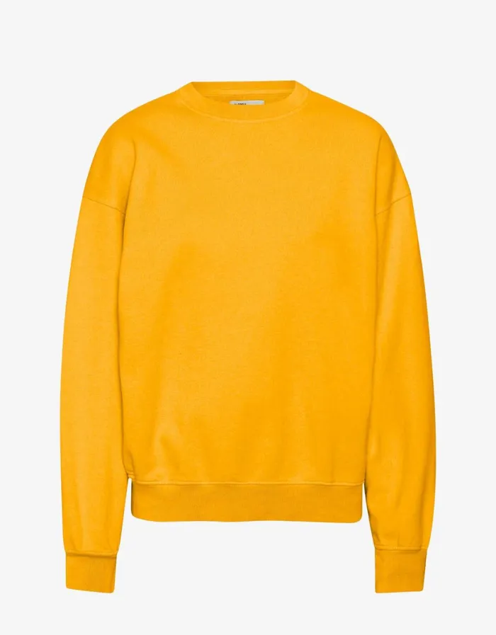 Men Organic Oversized Crew Burned Yellow Colorful Standard Crewneck Sweatshirts
