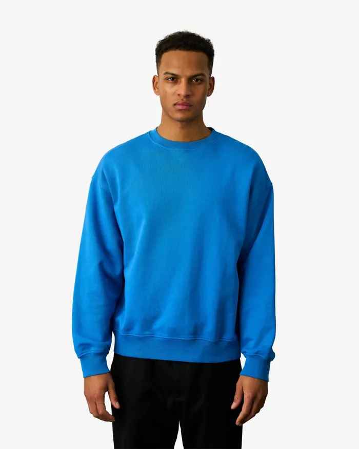 Men Organic Oversized Crew Ocean Green Colorful Standard Crewneck Sweatshirts