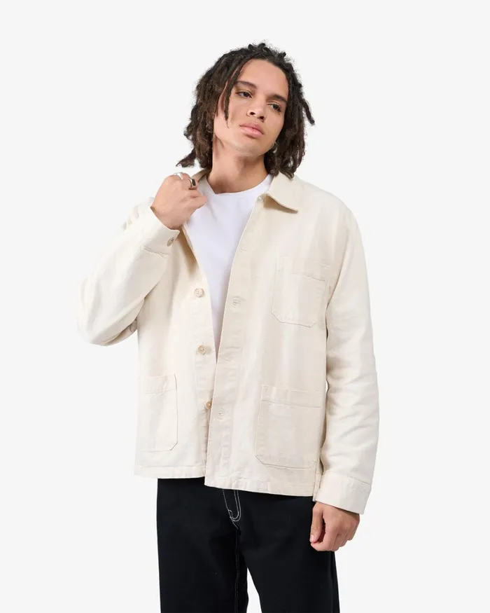 Men Organic Workwear Jacket Ivory White Colorful Standard Workwear Jackets