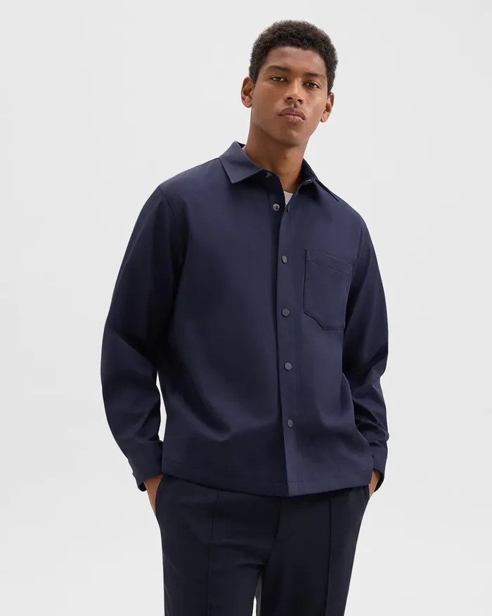Men Outerwear Theory Shirt Jacket In Neoteric Navy
