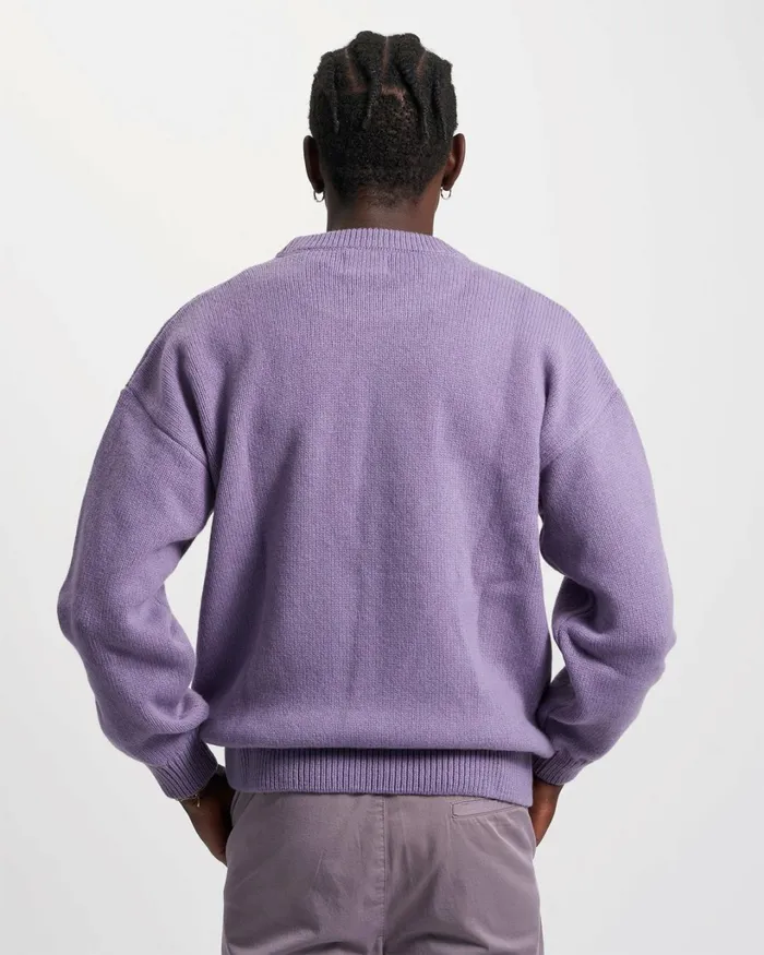Men Oversized Merino Wool Crew Lava Grey Colorful Standard Knit Sweaters