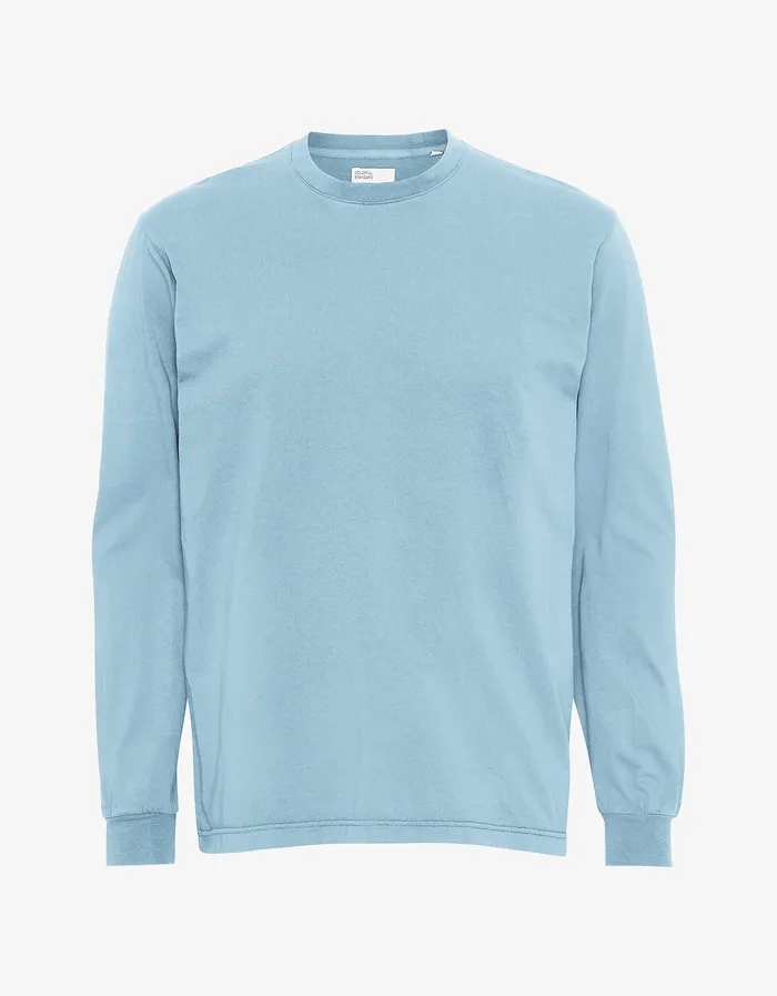 Men Oversized Organic LS TShirt 8211 Seaside Blue TShirts Colorfulstandard