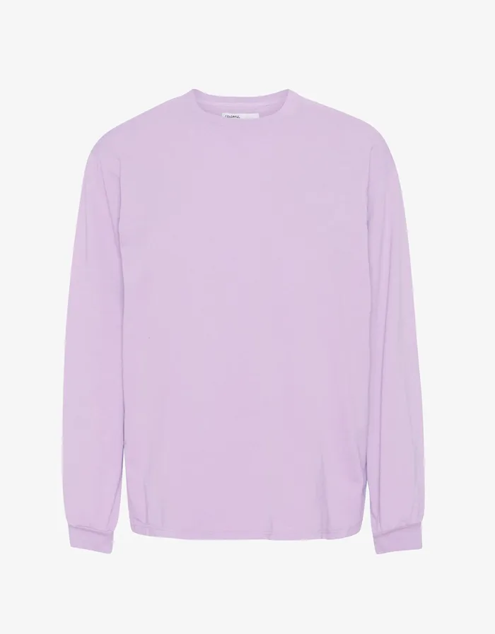 Men Oversized Organic LS TShirt 8211 Soft Lavender TShirts Colorfulstandard