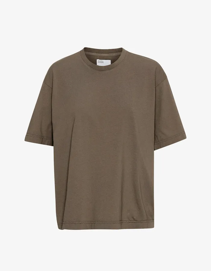 Men Oversized Organic TShirt 8211 Cedar Brown TShirts Colorfulstandard