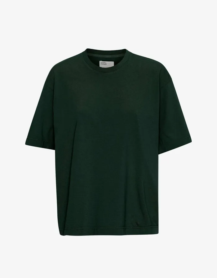 Men Oversized Organic TShirt Hunter Green Colorful Standard TShirts