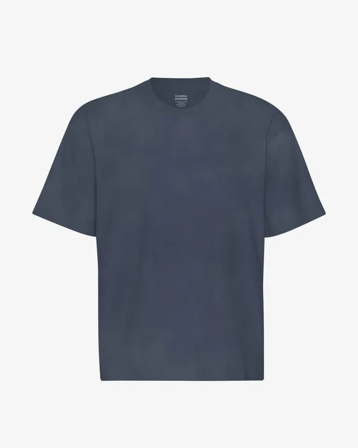 Men Oversized Organic TShirt Neptune Blue Colorful Standard TShirts
