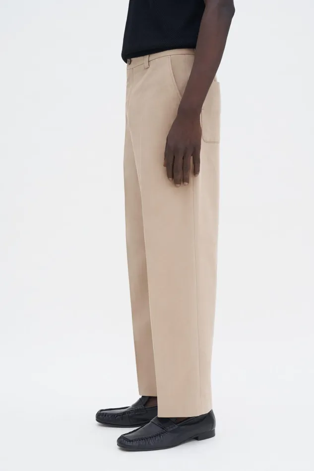 Men Oversized Work Trousers Canvas Beige Filippa K Trousers