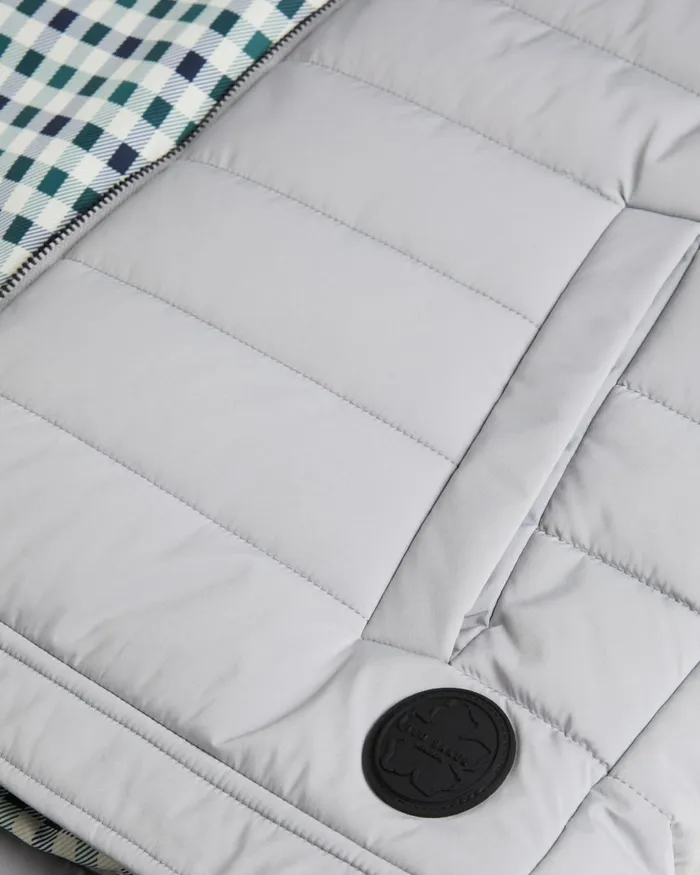 Men OVETA 8211 Showerproof Quilted Nylon Gilet Grey Ted Baker Coats and Jackets