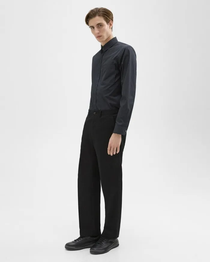 Men Pants Theory Relaxed Virgin Wool Pant Black