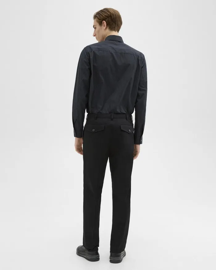 Men Pants Theory Relaxed Virgin Wool Pant Black
