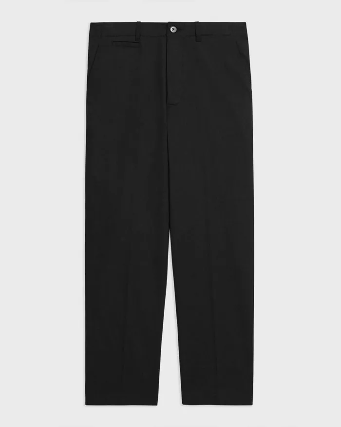 Men Pants Theory Relaxed Virgin Wool Pant Black