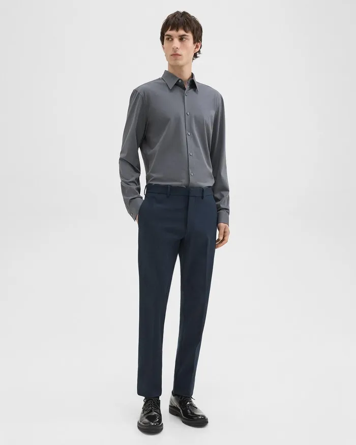 Men Pants Theory Zaine Pant In Stretch Cotton Baltic
