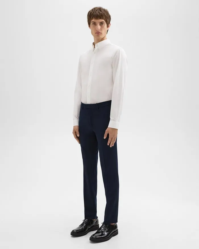Men Pants Theory Zaine Tab Pant In Textured Gabardine Baltic