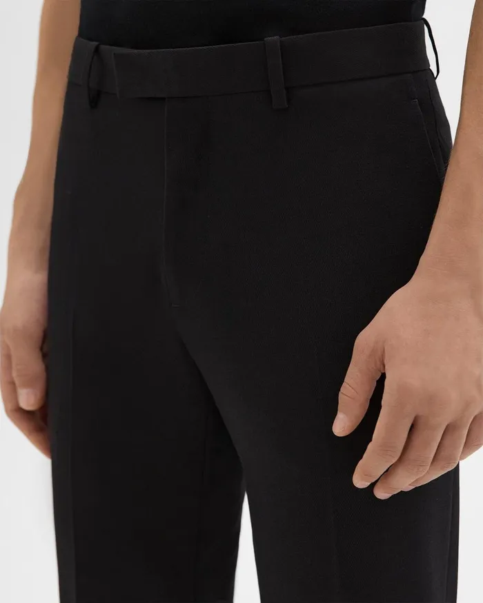 Men Pants Theory Zaine Tab Pant In Textured Gabardine Black