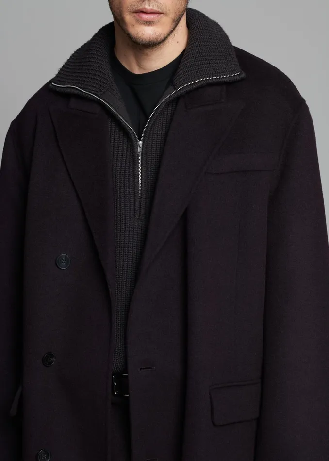 Men Paxton Wool Coat 8211 Dark Plum The Frankie Shop Outerwear