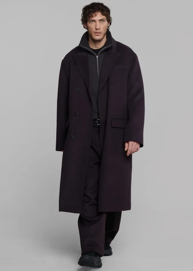 Men Paxton Wool Coat 8211 Dark Plum The Frankie Shop Outerwear