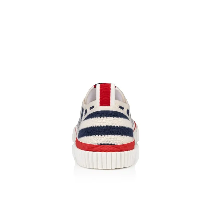 Men Pedro Junior Sneakers 8211 Malha Printed Fabric 8211 Blue Christian Louboutin Sneakers