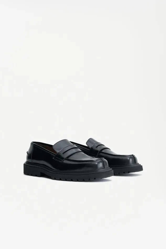 Men Penny Leather Loafers Black Filippa K Shoes
