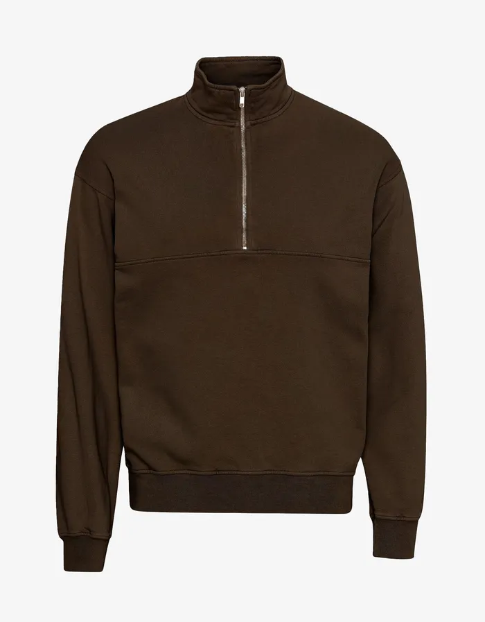 Men Quarter Zips Colorfulstandard Organic Quarter Zip 8211 Coffee Brown