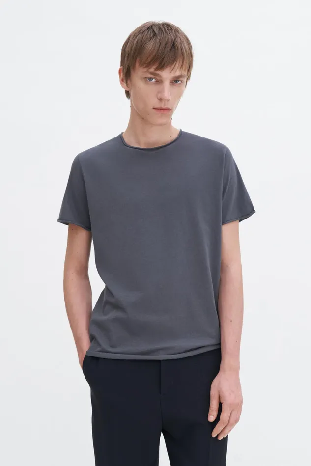 Men Roll Neck Tee Charcoal Grey Filippa K TShirts