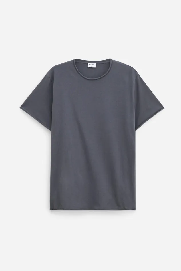 Men Roll Neck Tee Charcoal Grey Filippa K TShirts