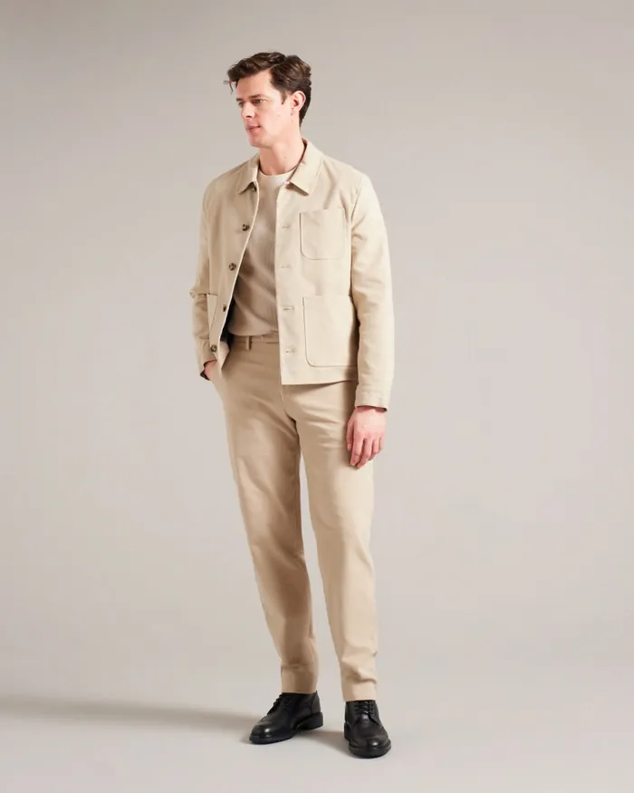 Men RUFUSJ 8211 Button Through Moleskin Jacket Taupe Ted Baker Coats and Jackets Men RUFUSJ 8211 Button Through Moleskin Jacket Taupe Ted Baker Coats and Jackets