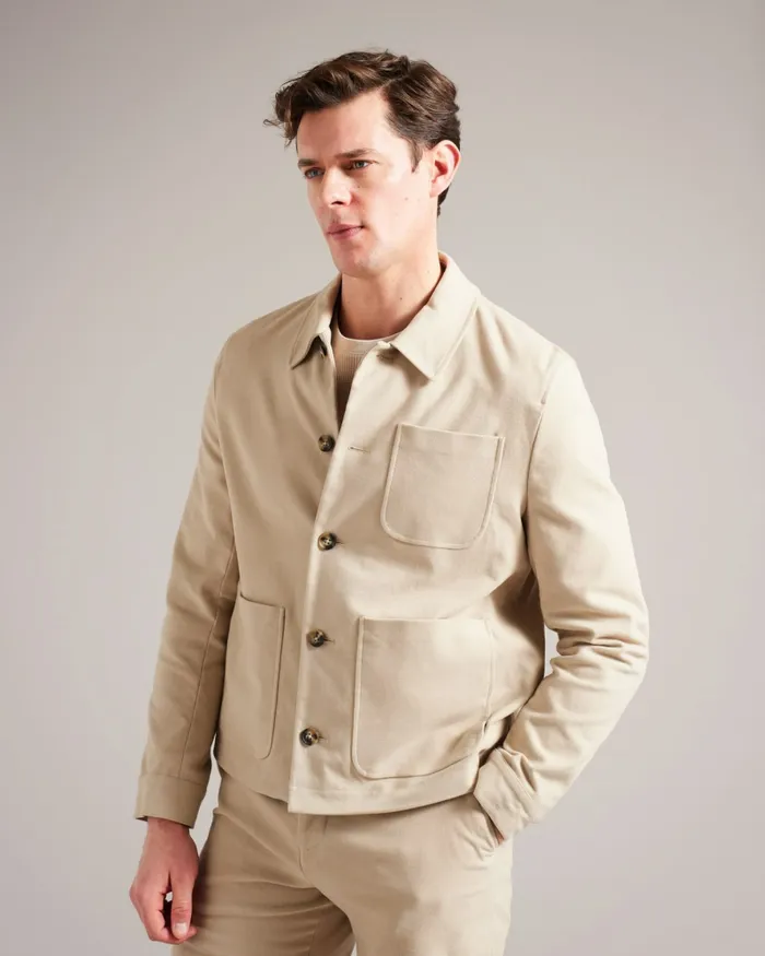 Men RUFUSJ 8211 Button Through Moleskin Jacket Taupe Ted Baker Coats and Jackets Men RUFUSJ 8211 Button Through Moleskin Jacket Taupe Ted Baker Coats and Jackets