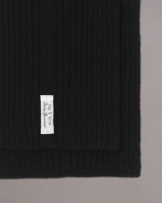 Men Scarves Rag and Bone Max Wool Scarf Black