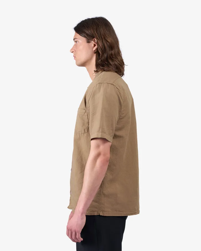 Men Shirts Colorfulstandard Linen Short Sleeved Shirt 8211 Navy Blue