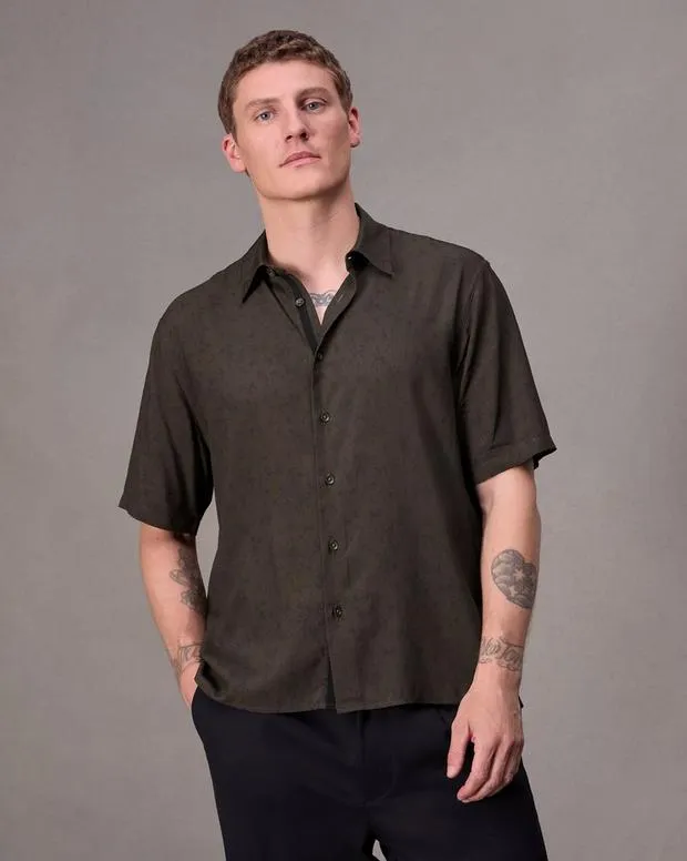 Men Shirts Rag and Bone Dalton Printed Shirt Brown Floral