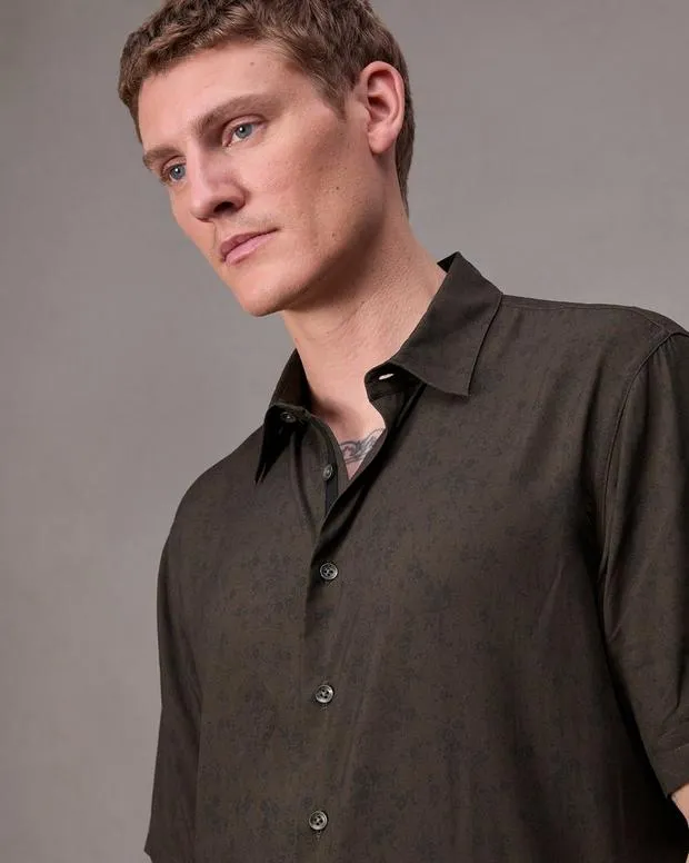 Men Shirts Rag and Bone Dalton Printed Shirt Brown Floral