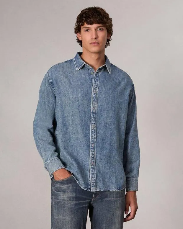Men Shirts Rag and Bone Matthew Denim Shirt Corbin