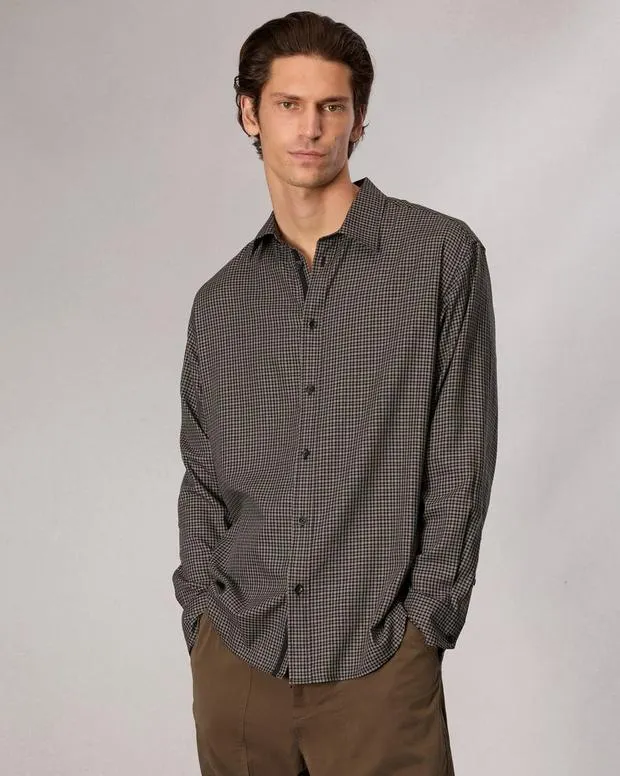 Men Shirts Rag and Bone Matthew Plaid Shirt Green Plai