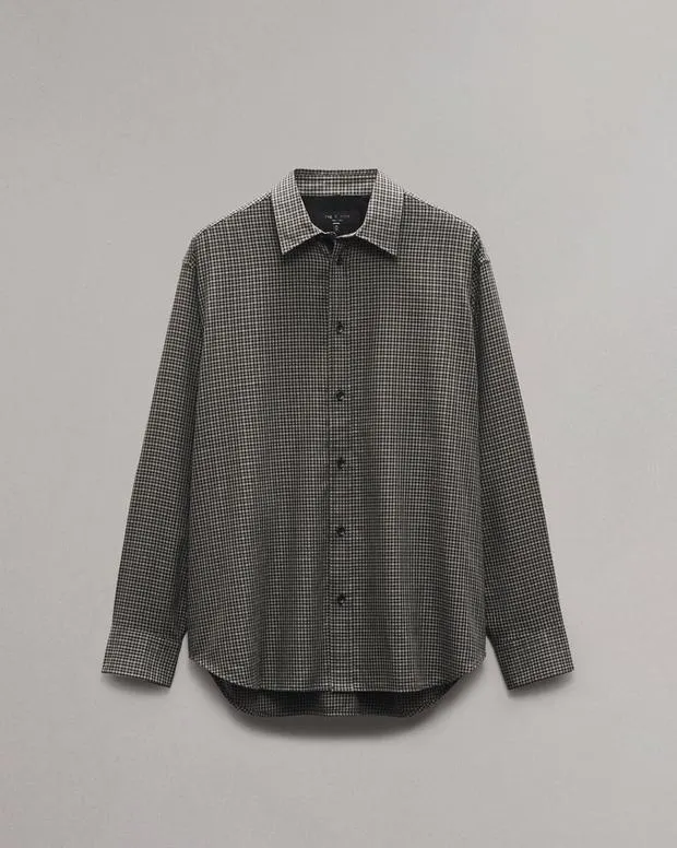 Men Shirts Rag and Bone Matthew Plaid Shirt Green Plai
