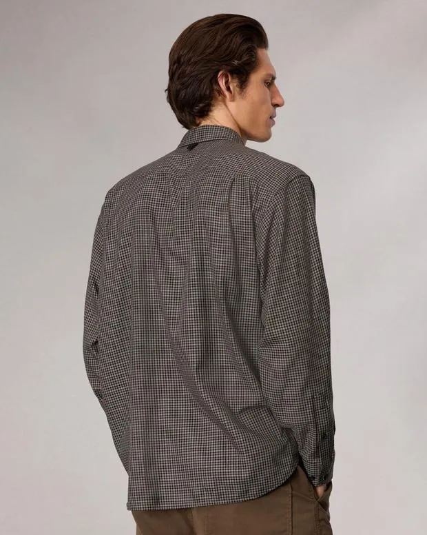 Men Shirts Rag and Bone Matthew Plaid Shirt Green Plai
