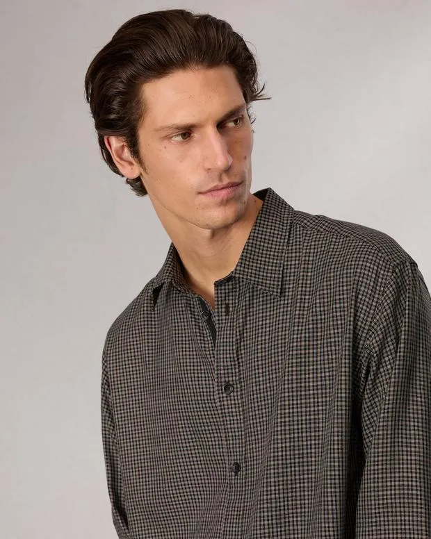 Men Shirts Rag and Bone Matthew Plaid Shirt Green Plai