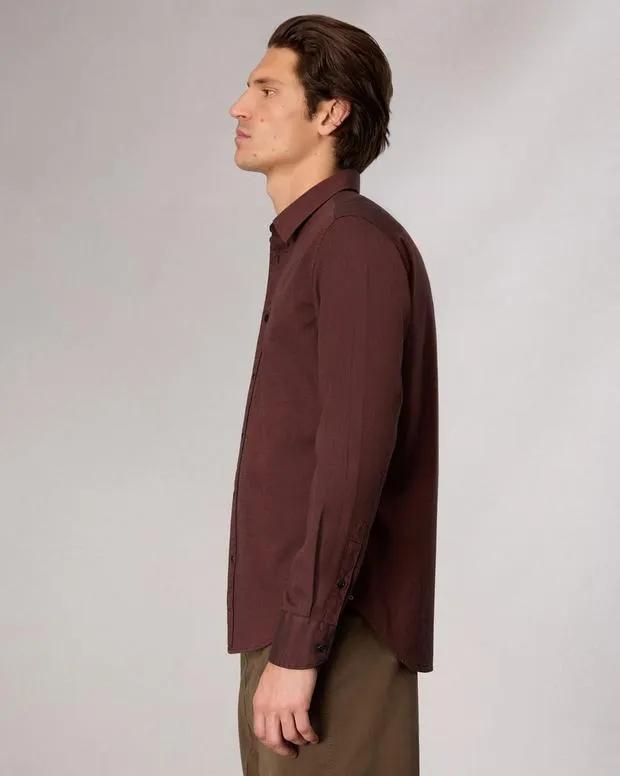 Men Shirts Rag and Bone Tomlin CottonBlend Shirt Maroon