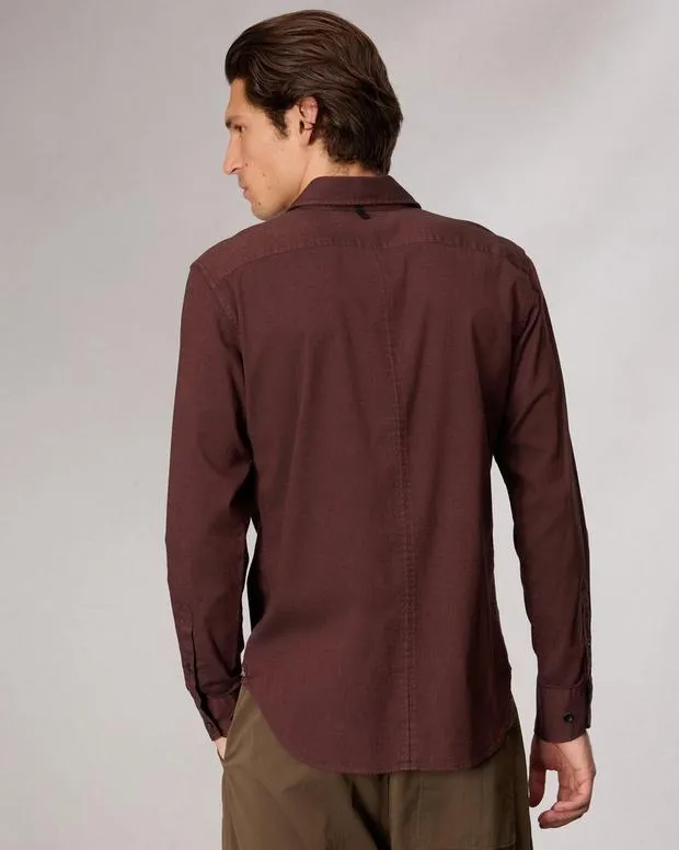 Men Shirts Rag and Bone Tomlin CottonBlend Shirt Maroon
