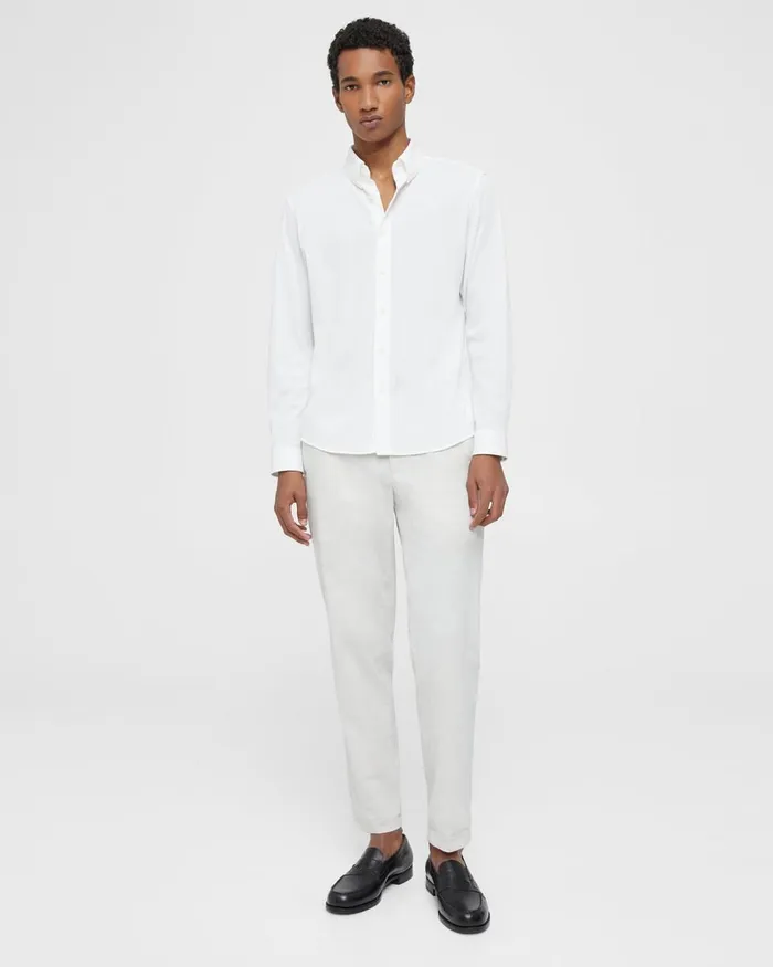 Men Shirts Theory Alfred Shirt In Structured Piqueacute Optic White