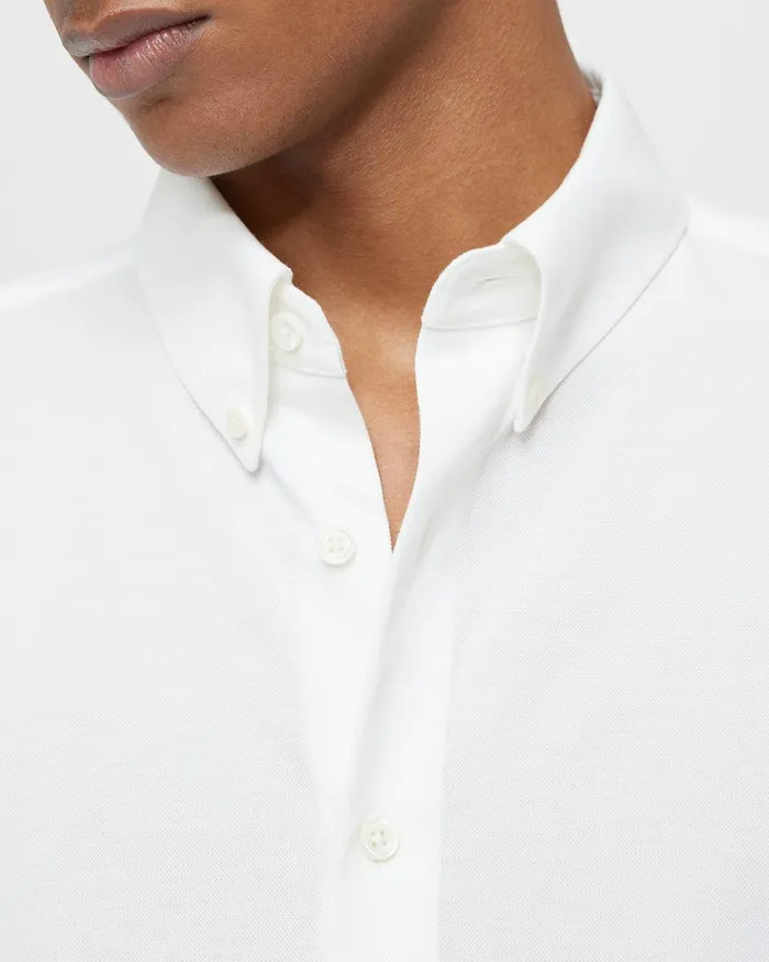 Men Shirts Theory Alfred Shirt In Structured Piqueacute Optic White