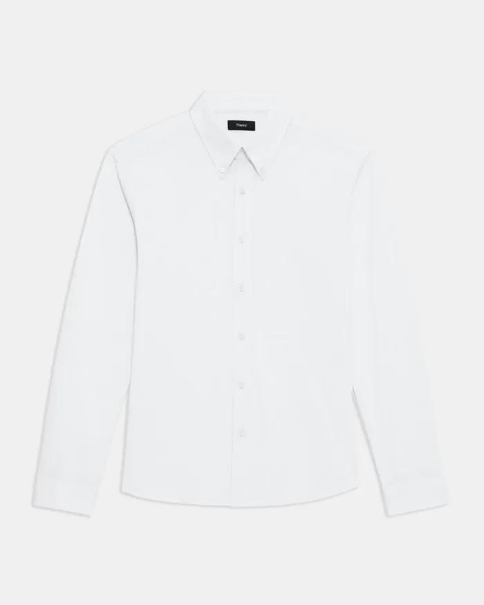 Men Shirts Theory Alfred Shirt In Structured Piqueacute Optic White