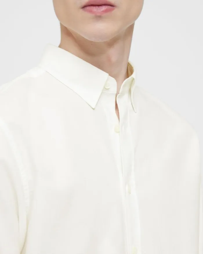 Men Shirts Theory Irving Shirt In Oxford Cotton Optic White