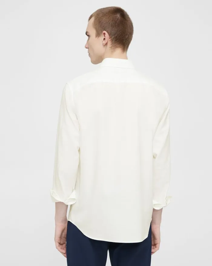 Men Shirts Theory Irving Shirt In Oxford Cotton Optic White