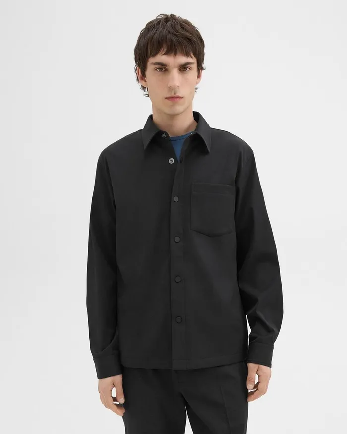 Men Shirts Theory Shirt Jacket In Neoteric Black