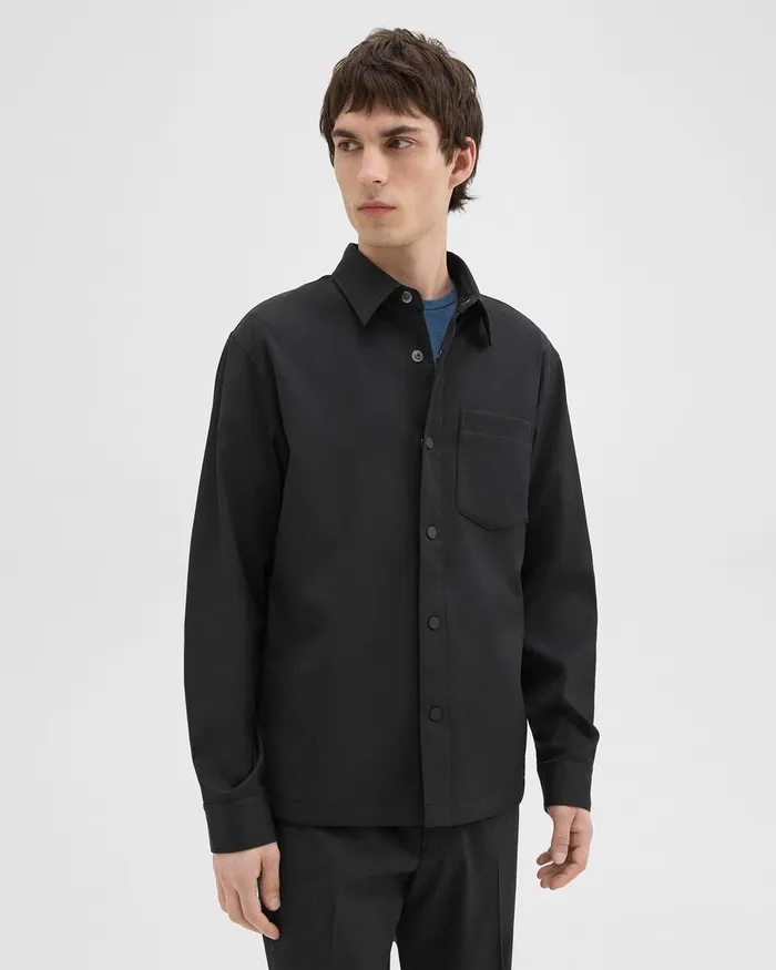 Men Shirts Theory Shirt Jacket In Neoteric Black