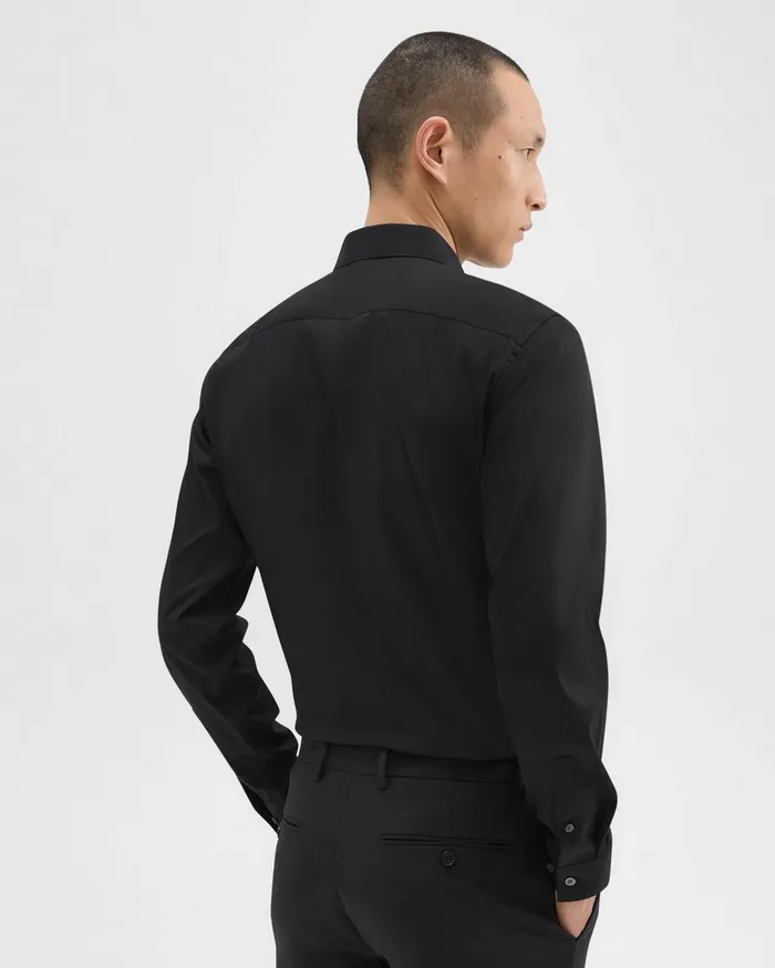 Men Shirts Theory Sylvain Shirt In Good Cotton Black